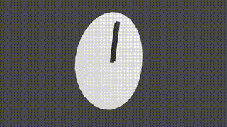 A clock doing a body roll